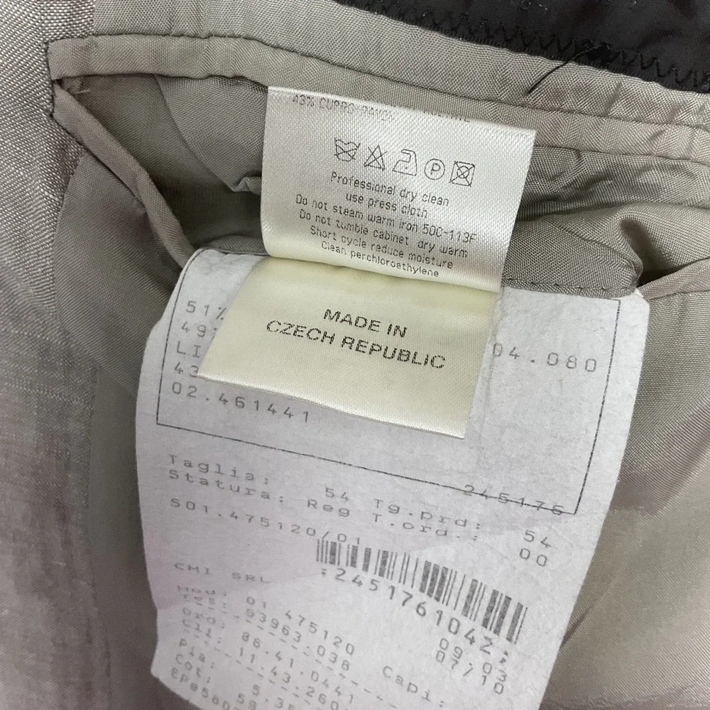 Calvin Klein Collection Grey Wool Linen Blazer Sport Coat Size 54 Regular
